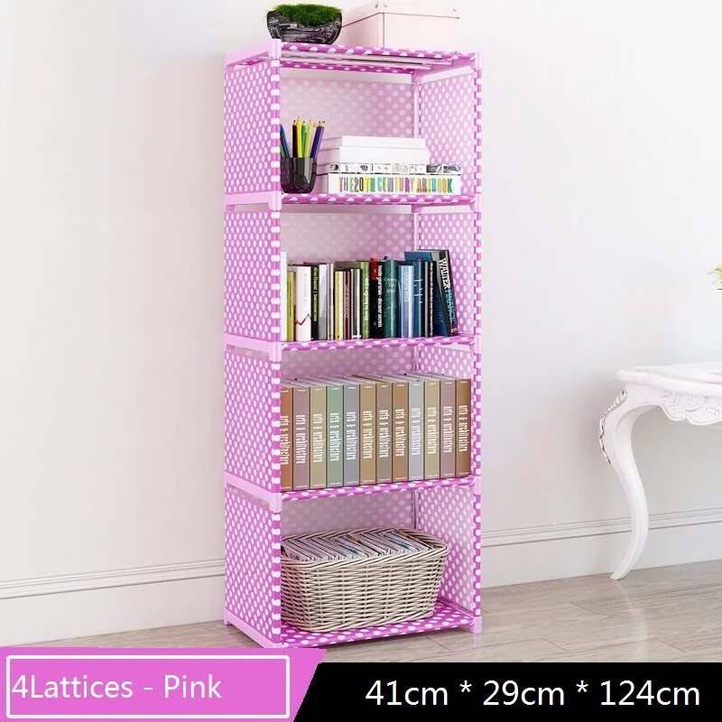 

Simple Assembly Fashion Modern Non-woven Four-Layer Toy Storage Multi-Function Bookcase Floor Shelf Display Shelf