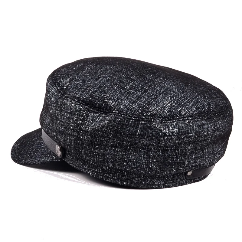 Новая женская мужская зимняя шапка, толстая теплая кожаная плоская кепка, кепка, Повседневная шапка, берет