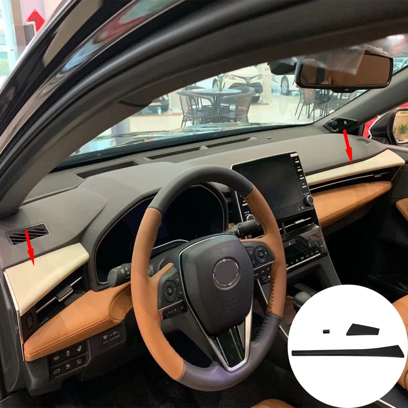

ABS Carbon Fiber Control Frame Molding Cover Trim For Toyota Avalon XX50 2019 Central Control Storage Strips Trim