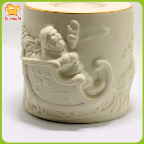 

Christmas cylindrical relief candle molds candle mold relief 3D holiday decorations candles Tools Christmas candles