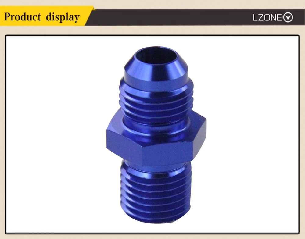 LZONE-синий штекер 6AN 6 вспышка до M14x1.5(мм) метрический прямой фитинг от 6 до M14* 1,5 порт. Адаптер JR-SL816-06-143-011