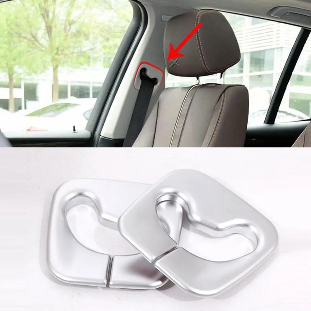 

1set=2pcs Chrome Car Safety Belt Cover Trim For BMW X3 F25 2011-2017 Car Accessories