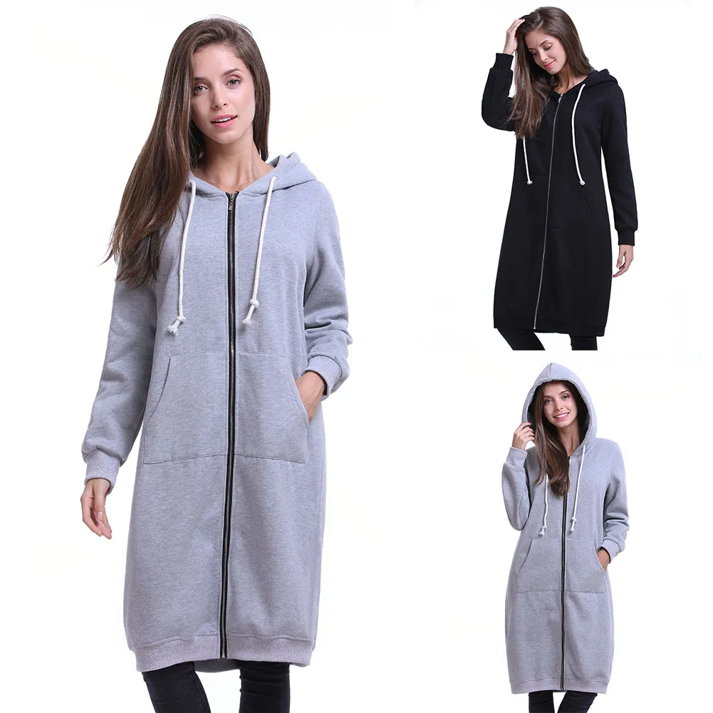 Winter Coats Fashion Autumn Women Long Hoodies Sweatshirts Coat Casual