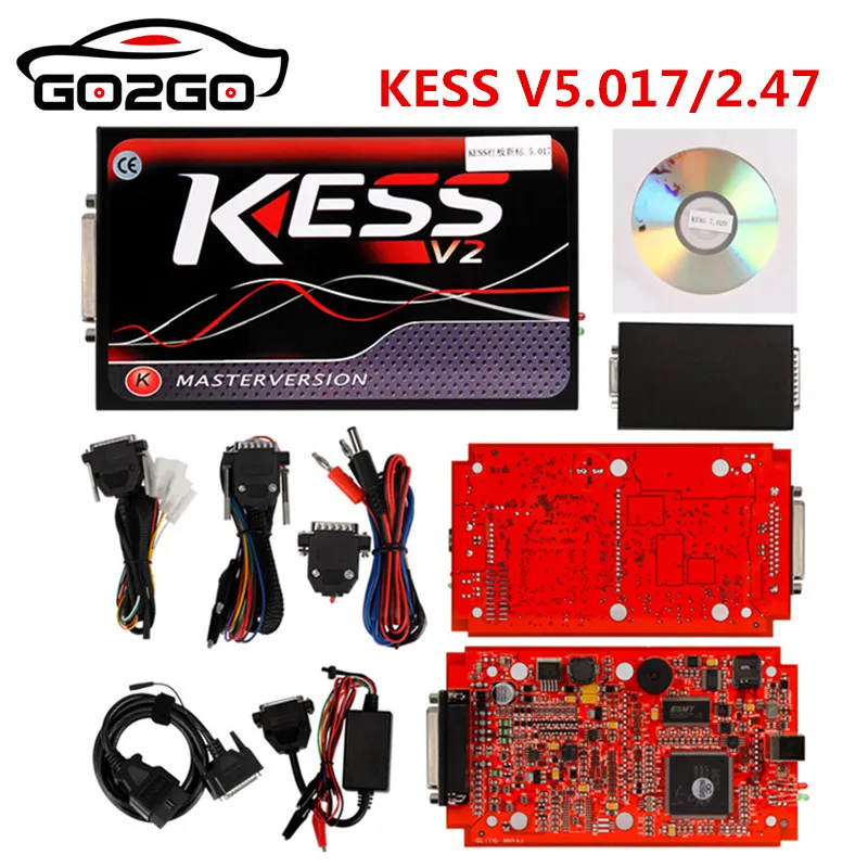 Комплект для настройки Kess V5.017 10 шт. V2.47 EU Red OBD2 Manager KTAG V7.020 4 LED V2 5 017 BDM Рамка K TAG 7 020 ECU