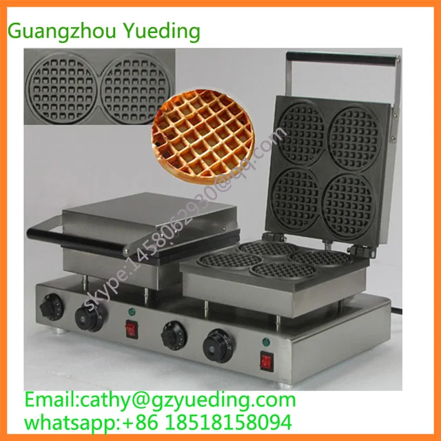 commercial bakery equipment double head syrup waffle iron double plate