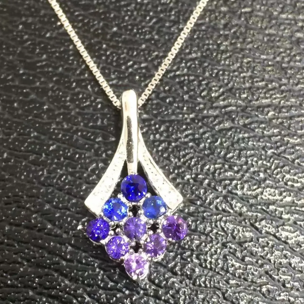 

2017 Collares Qi Xuan_Blue Purple Stone Fashion Pendant Necklace_Real Necklace_Quality Guaranteed_Manufacturer Directly Sales