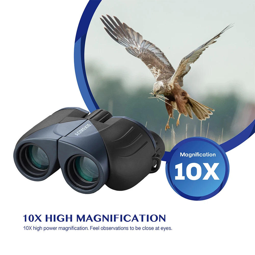 AOMEKIE 10X25 مناظير المدمجة HD واسعة مجال الرؤية FMC عدسة زجاجية بصرية تلسكوب ل في الهواء الطلق الصيد التخييم جيب حجم