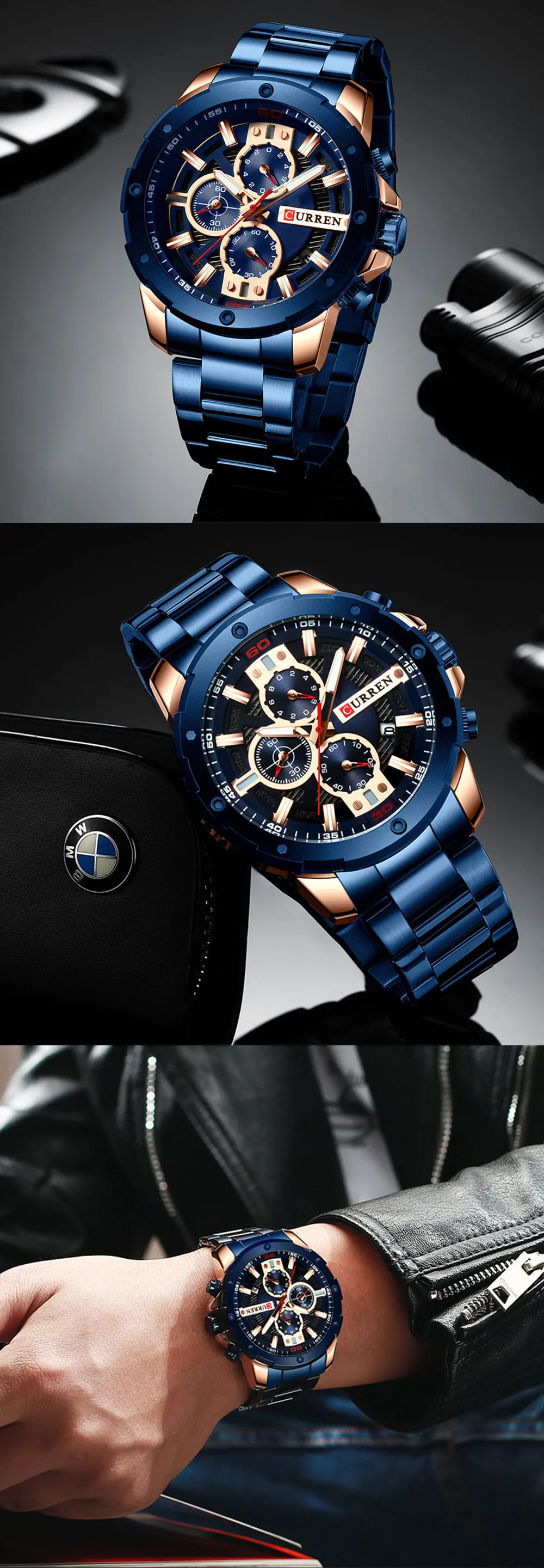Relogio Masculino мужские наручные часы Curren Топ люксовый бренд часы мужские s кварцевые часы из нержавеющей стали модные хронограф часы мужские