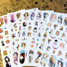 Новейшая F-155-156-157-158-159 аниме девушка 3d наклейки для ногтей наклейки на ногти штамповка экспорт из Японии Дизайн Стразы украшения