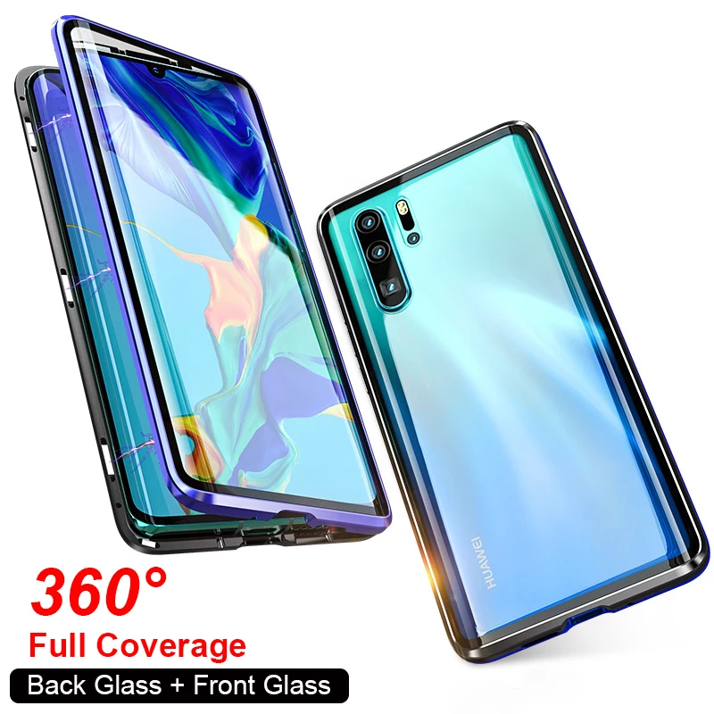 Роскошный чехол на весь корпус магнитный для Huawei P30 Pro ударопрочный 360