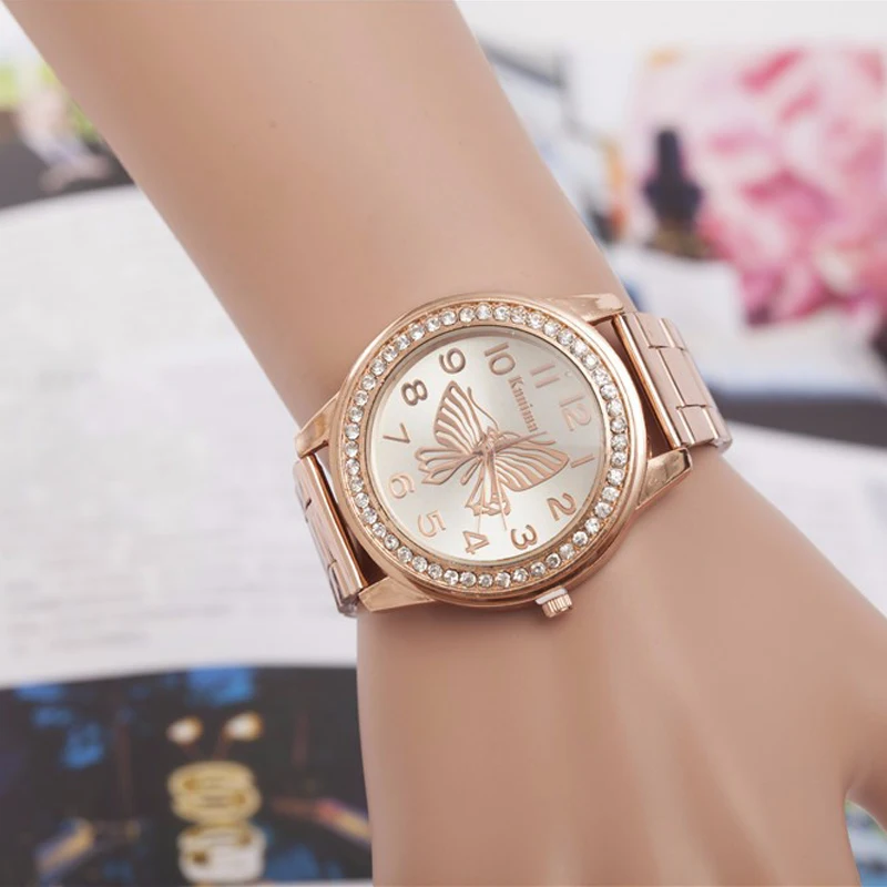 Dameshorloges Rhinestone di Cristallo Orologi Farfalla Delle Signore Della  Vigilanza Del Quarzo Orologi Da Polso Delle Signore Oro Argento Relojes  Mujer|mujer|mujer reloj - AliExpress