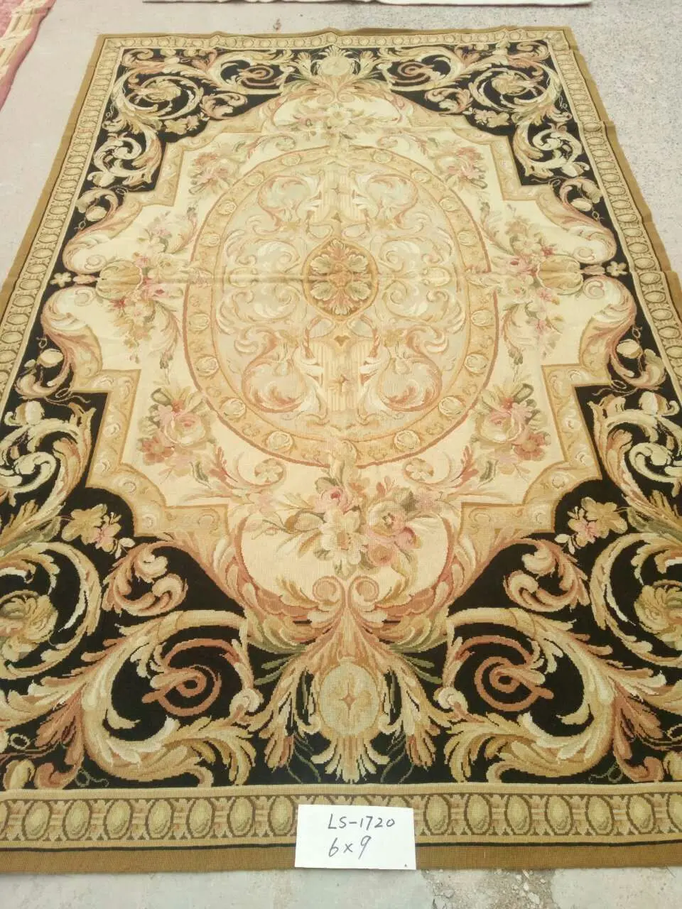 

Free shipping 10K 6'x9' Aubusson Design Handmade carpets needlepoint woolen rugs handmade rugs for home decoration
