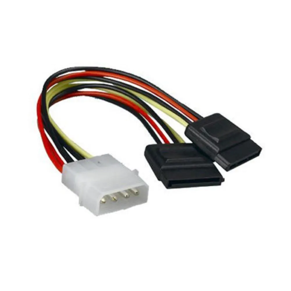 Vovotrade Molex к SATA Мощность Y сплиттер адаптер кабель Свинец 2 способ 4 Pin до 2x15 Pin расширение Прямая