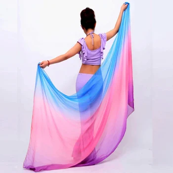 

Veil Gradient Colorful Imitation Silk Soft Shawl Veil 6 colors 220cm*120cm VU292
