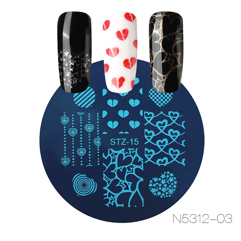 ROSALIND дизайн ногтей штамп штамповочная пластина из нержавеющей стали шаблон для ногтей 20 видов стилей на выбор маникюрный трафарет Инструменты штамповка - Цвет: N5312-03