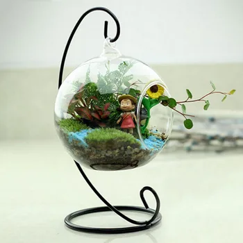 

2 Sizes White Black Metal Stand Air Plant Terrarium Planter Hanging Display Rack New Arrival