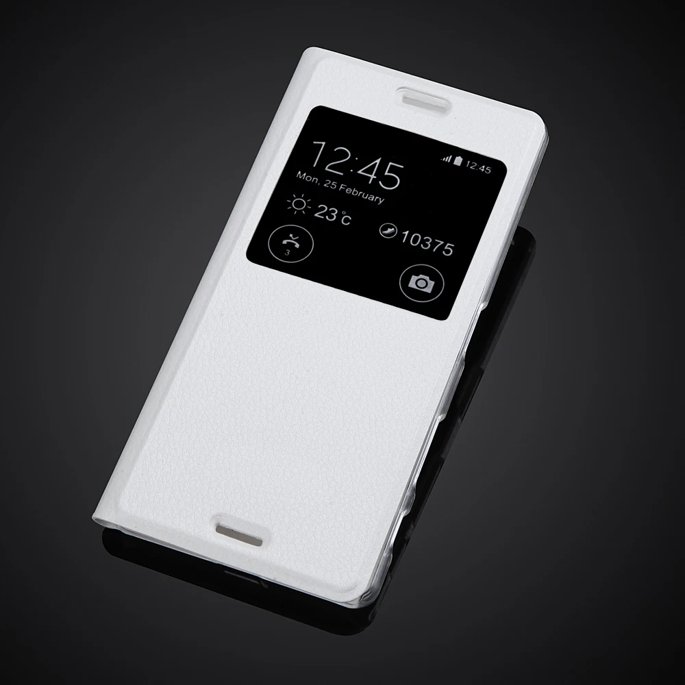 Чехол для sony Xperia X F5122 F5121 чехол для телефона с окошком для просмотра флип-чехол из искусственной кожи для sony X Dual Phone Fundas - Цвет: Белый