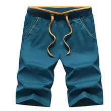 Летние мужские однотонные шорты, модные повседневные шорты с эластичной резинкой на талии, повседневные свободные дышащие шорты мужские S-4XL