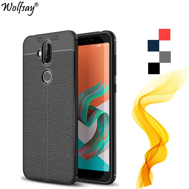 Asus Zenfone 5 Lite ZC600KL чехол X017D Роскошный кожаный из ТПУ с узором Личи для задней панели