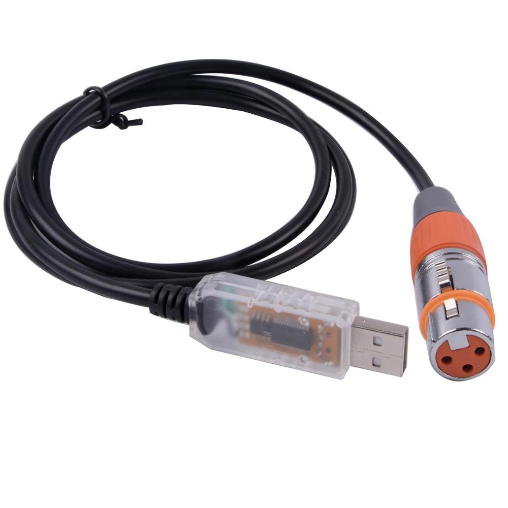 RS485 DMX512 Converter Cable USB to 3Pin XLR Female Interface Computer Connecting Stage Lighting Devices LED Control Cable Compatible with Freestyler Download Transparent Plug 1.8m Length RS485 DMX512 Converter Cable USB to 3Pin XLR Female Interface Computer Connecting Stage Lighting Devices LED Control Cable Compatible with Freestyler Download Transparent Plug 1.8m Length