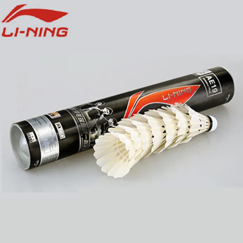 

12pcs/Lot Original Li Ning Badminton Shuttlecock AE19 Goose Feather Li-Ning Battledore High Quality L437OLB
