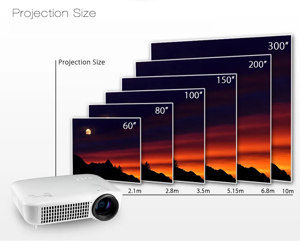 VS627 LCD Projector 1280 x 800 Pixels 3000 Lumens 1080P for Home Cinema