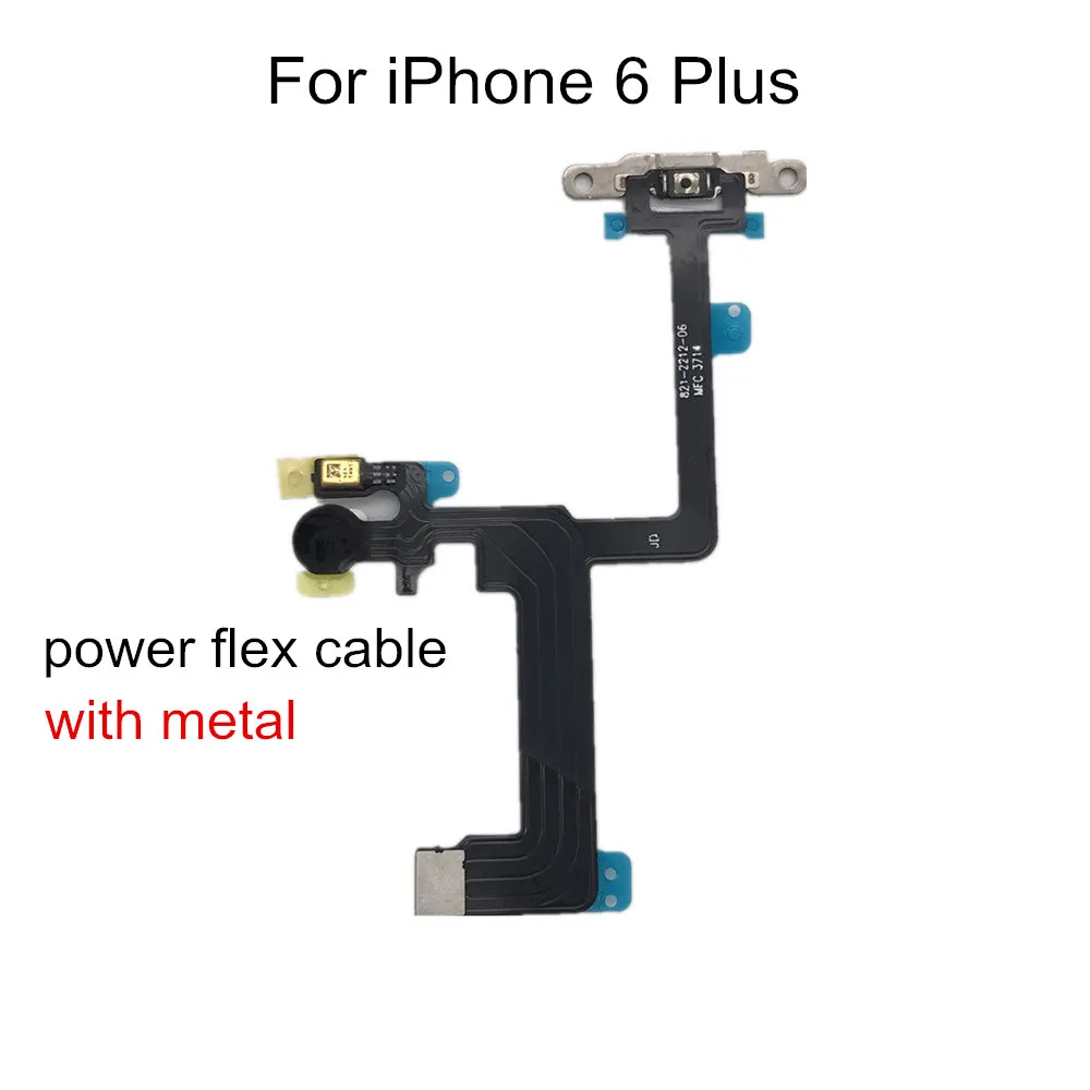 1 Piece Power Flex Cable with Metal For iPhone 5 5S SE 6 6S 7 8 Plus X Volume Switch On Off Button Spare Part Replacement
