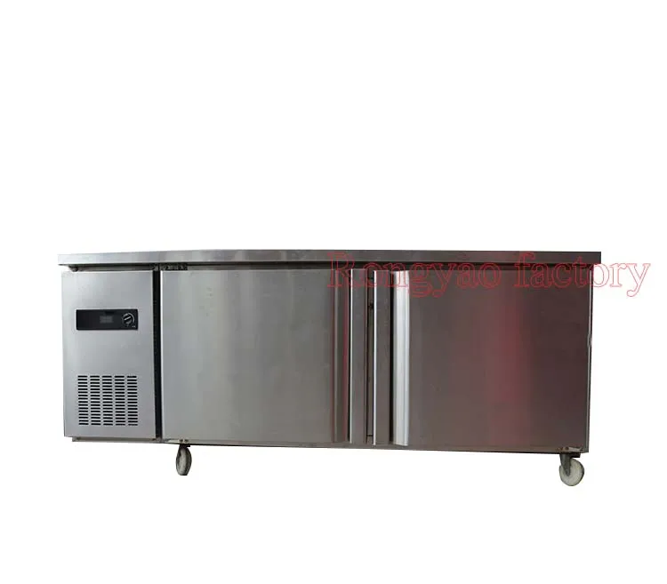 1.8m Commercial Stainless Steel 2 Doors Refrigerator Freezer Fridge Work Bench Under