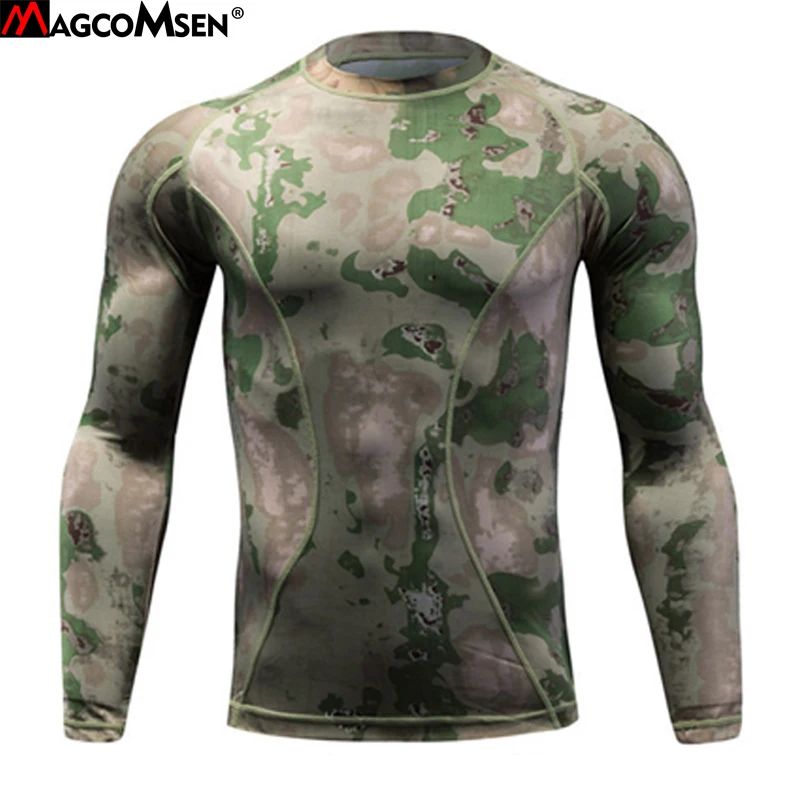

MAGCOMSEN Men T-shirts Summer Camouflage Quick Drying Tactical T-shirts Military Army Elastic Fitness Combat Shirts AG-QM-01