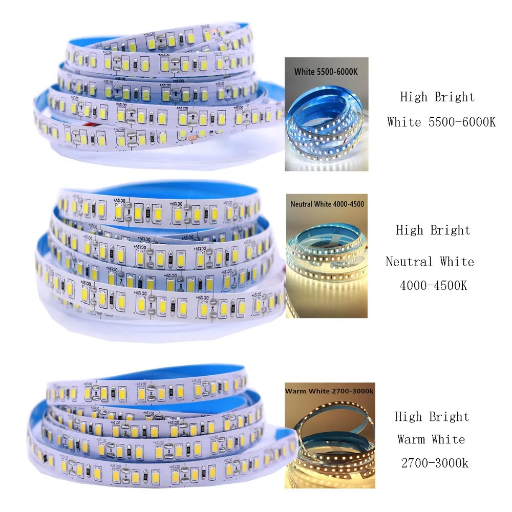 2835 120led s/метр 600 светодиодный s/5m 4000k стерильные натуральные теплые белые