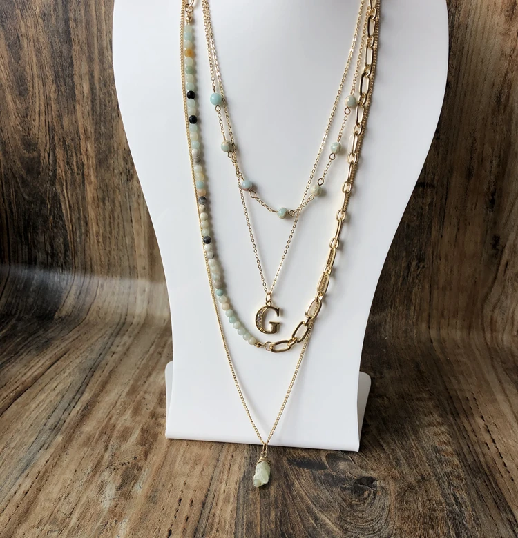 

Multi Layer Pendant Necklace For Women Girl Natural Stone Pendant Necklace Jewelry