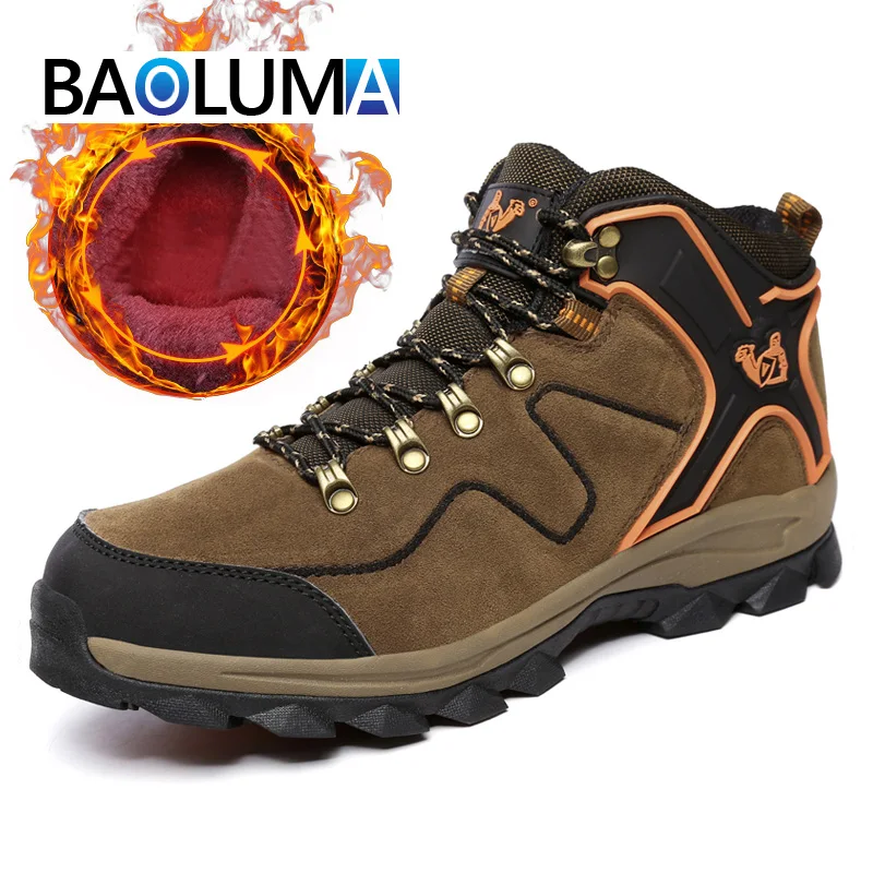 

Super Warm Men Boots Winter Shoes Man Winter Boots Waterproof Snow Boots Outdoor hiking Men Ankle Boots Designer Men Shoes 36~49