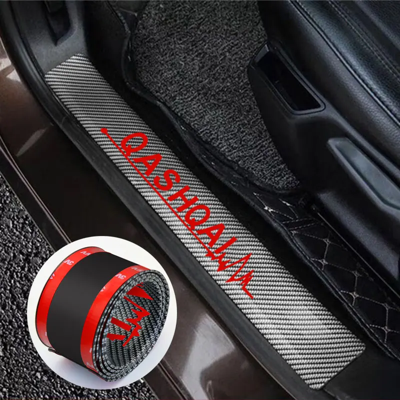 

4pcs 7cm Door Stickers Carbon Fiber Protector Rubber Car Scuff Plate sticker for nissan qashqai j10 nissan qashqai j11 nissan