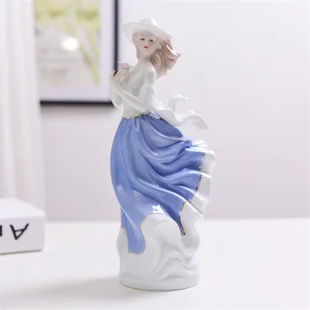 

European personalized ceramic sculpture beauty girl ornament home decor crafts room decorations porcelain people figurines gifts