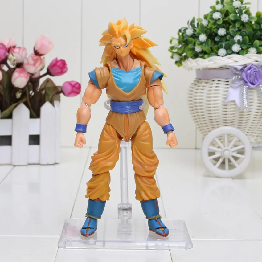 Коробка 11,5-17 см Супер Saiyan Son Goku Vegetto Vegeta trunks ПВХ Фигурки Dragon Ball Z Коллекционная модель куклы игрушки фигурка - Цвет: yellow long hair gok