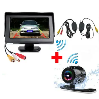 

Free Shipping Easy Installation Car Parking Monitor with Rearview Camera and Wireless Set to Connect Monitor and Camera