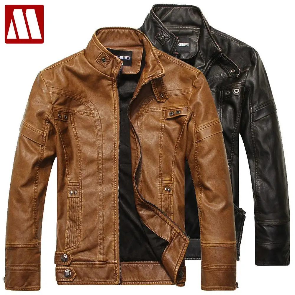 Jaqueta/кожаная куртка на молнии мужская Couro Masculino из искусственной кожи с меховой