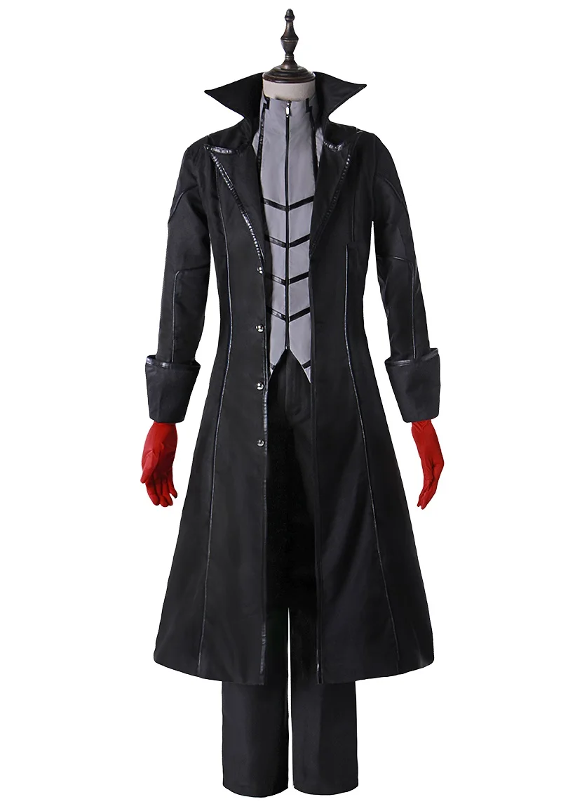 Persona 5 Hero Protagonist Joker Kaitou Ver Dust Wind Coat Overcoat Shirts Pants Uniform Outfit Games Cosplay Costumes
