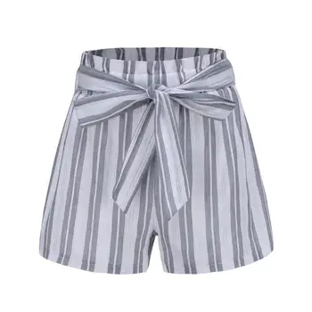 

JAYCOSIN 2018 New Women Lady Retro Stripe Casual Fit Elastic Waist Pocket Shorts With String Dropshipping Freeship 20p