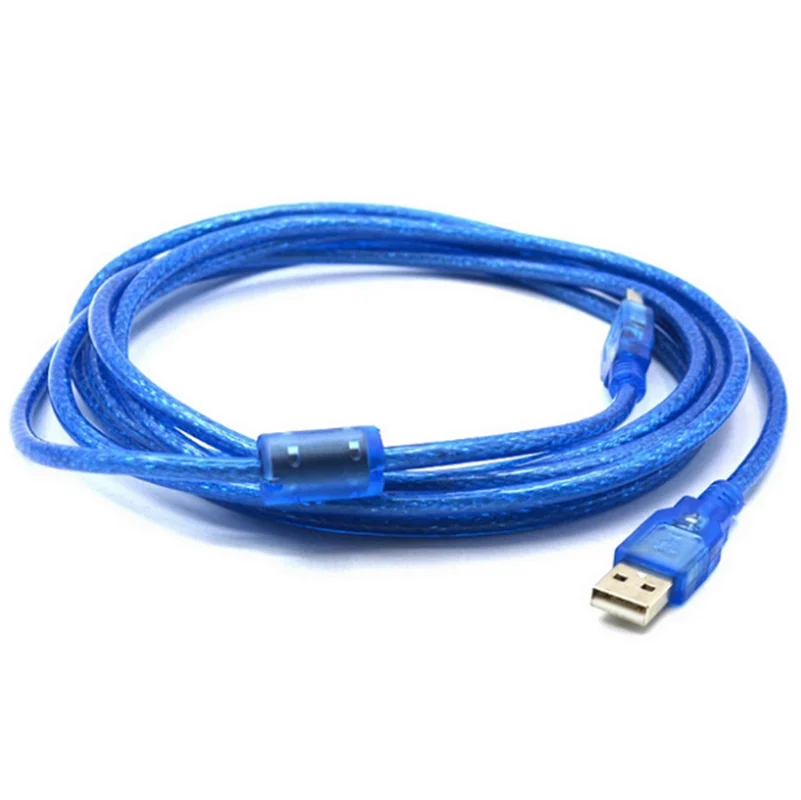 

High Speed Transparent Blue USB 2.0 Printer Cable Type A Male to Type B Male Dual Shielding for 0.3m, 1.5m, 3m ,5m
