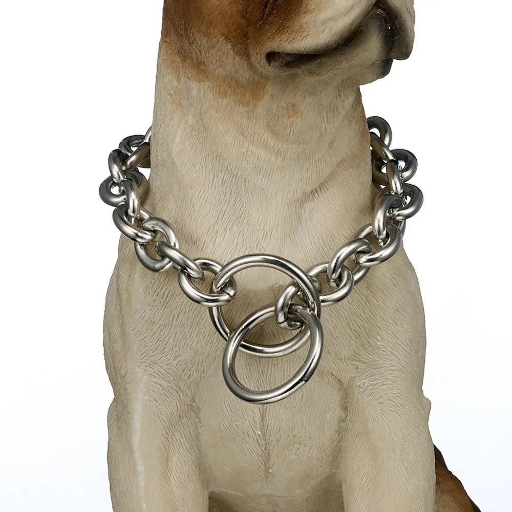 1315mmStrongSilverColorStainlessSteelSlipDogCollarDogs