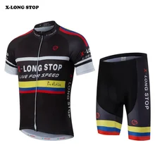 X-LONG STOP Team Мужская одежда Ropa Ciclismo Велоспорт Джерси лето велосипед Спорт(BIB) шорты дышащий комплект черный s-xxxl