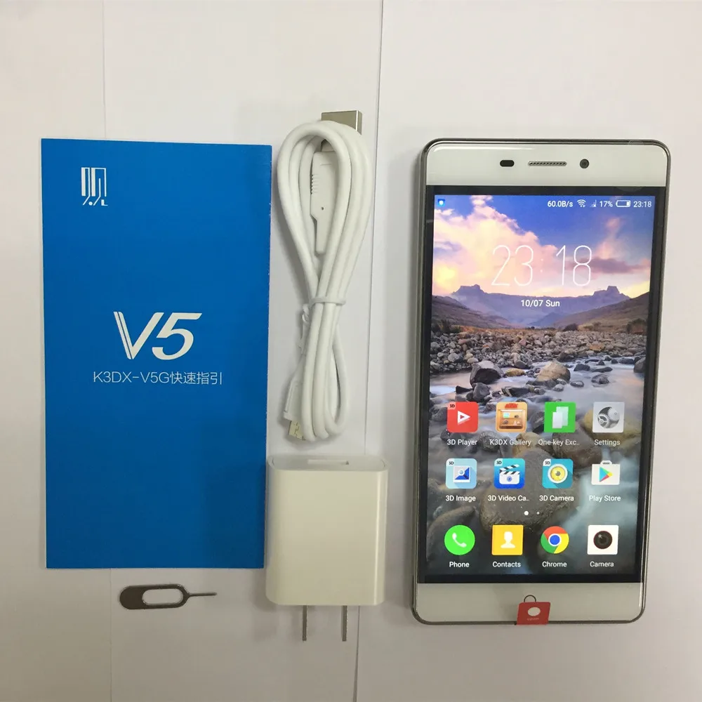 3D сотовый телефон nakey Eye ZTE V5 экран 5 дюйма 3000 мАч Android 5.1.1 3 Гб ОЗУ 32 ПЗУ сканер