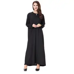 Мусульманское платье abaya, арабское платье-кафтан, винтажное женское платье abaya, Дубай, Длинное Элегантное Черное мусульманское платье