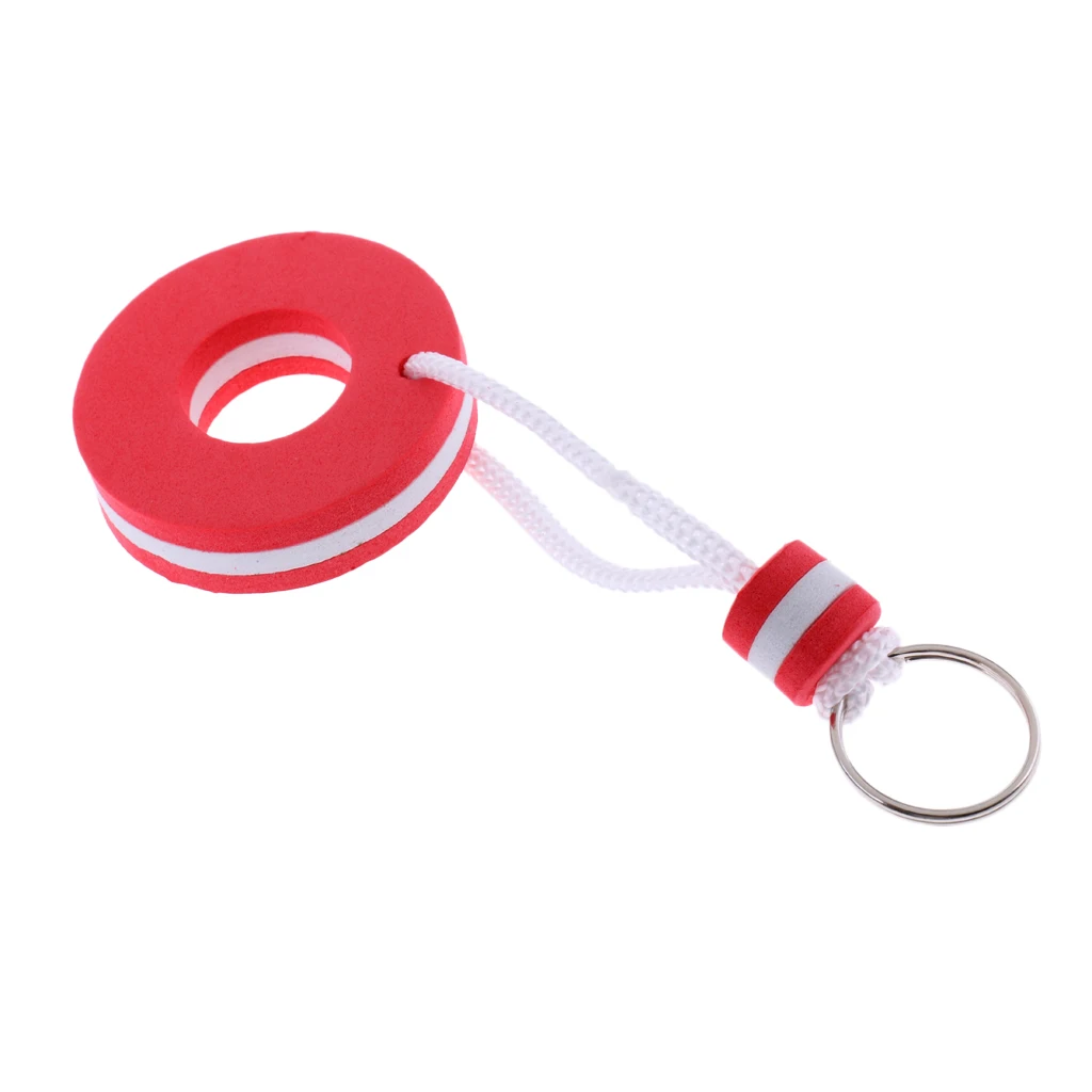 New 5 Pieces Yachting Boating Kayak Floating Key Chain Key Ring - Buoy Shape Red