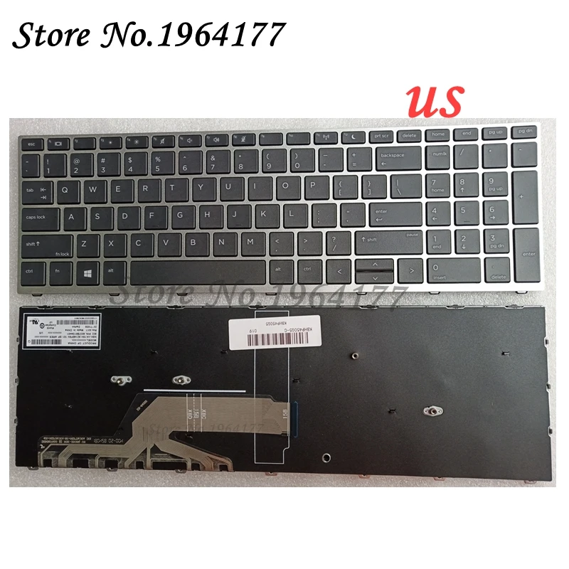 

new US laptop Keyboard for HP Probook 450 G5 455 G5 470 G5 English Keyboard with Frame silver