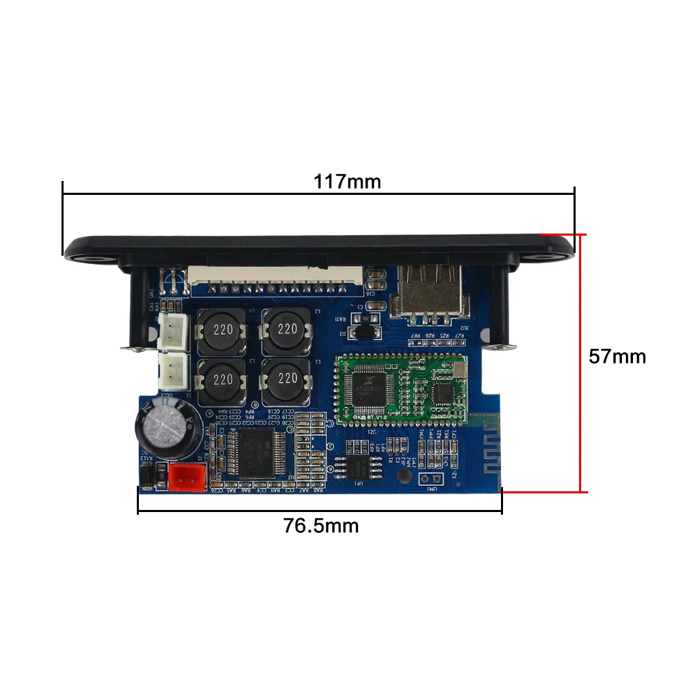 TDA7492P 25 W + 25 W Bluetooth amplificador placa + MP3 decodificador de WAV mono de Audio sin pérdida TF USB AUX DC12V-24V