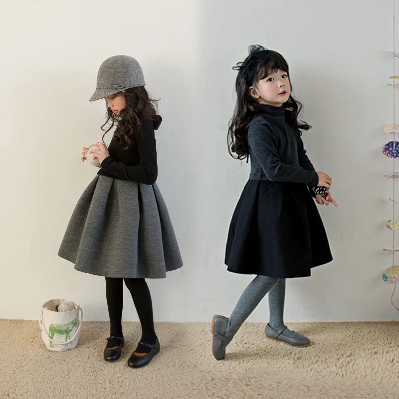 Winter Baby Dress for Girls Long Sleeve Princess Girls Dresses Patchwork Little Baby Party Dress with Bow Casual Kids Clothes Winter Baby Dress for Girls Long Sleeve Princess Girls Dresses Patchwork Little Baby Party Dress with Bow Casual Kids Clothes