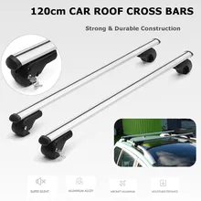 120 см Серебряный Марганцевый Стальной багажник на крышу автомобиля поперечные рельсы марганцевая сталь запираемый Универсальный максимум 120 кг