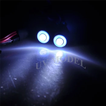 

5mm 2Leds Angel & Demon Eyes LED Headlight Back Light for 1/10 rc Car Blue+White Top Quality